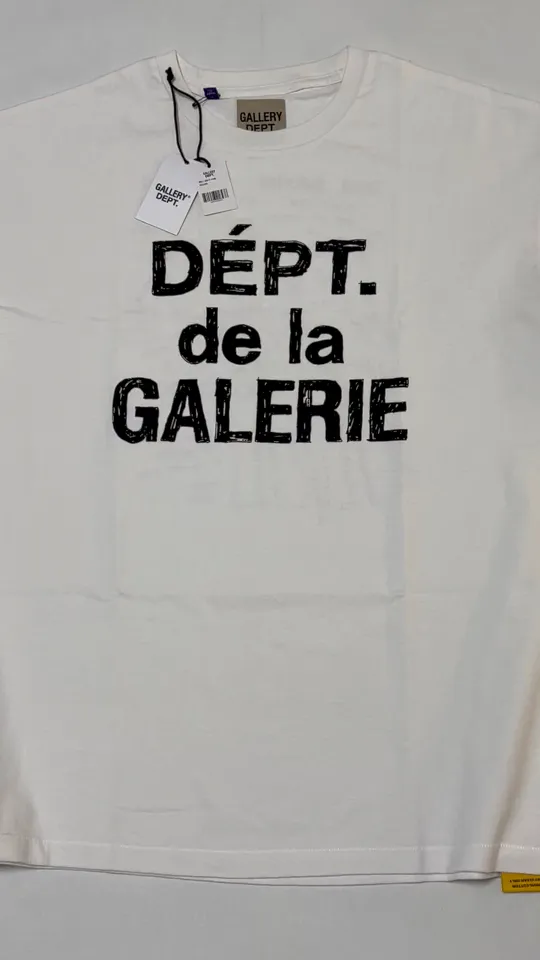 GALLERY DEPT. MOODY TEE/WHITE New in stock graffiti French/design draft printed TEE white S-XL original consistent OE yarn tube weaving seamless fabric authentic level printing restoration authentic consistent accessories
